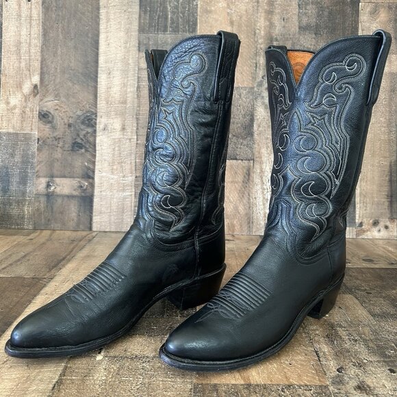 Lucchese 1883 Black N1613J4 Western Cowboy Boots Mens 9 D - Picture 2 of 13